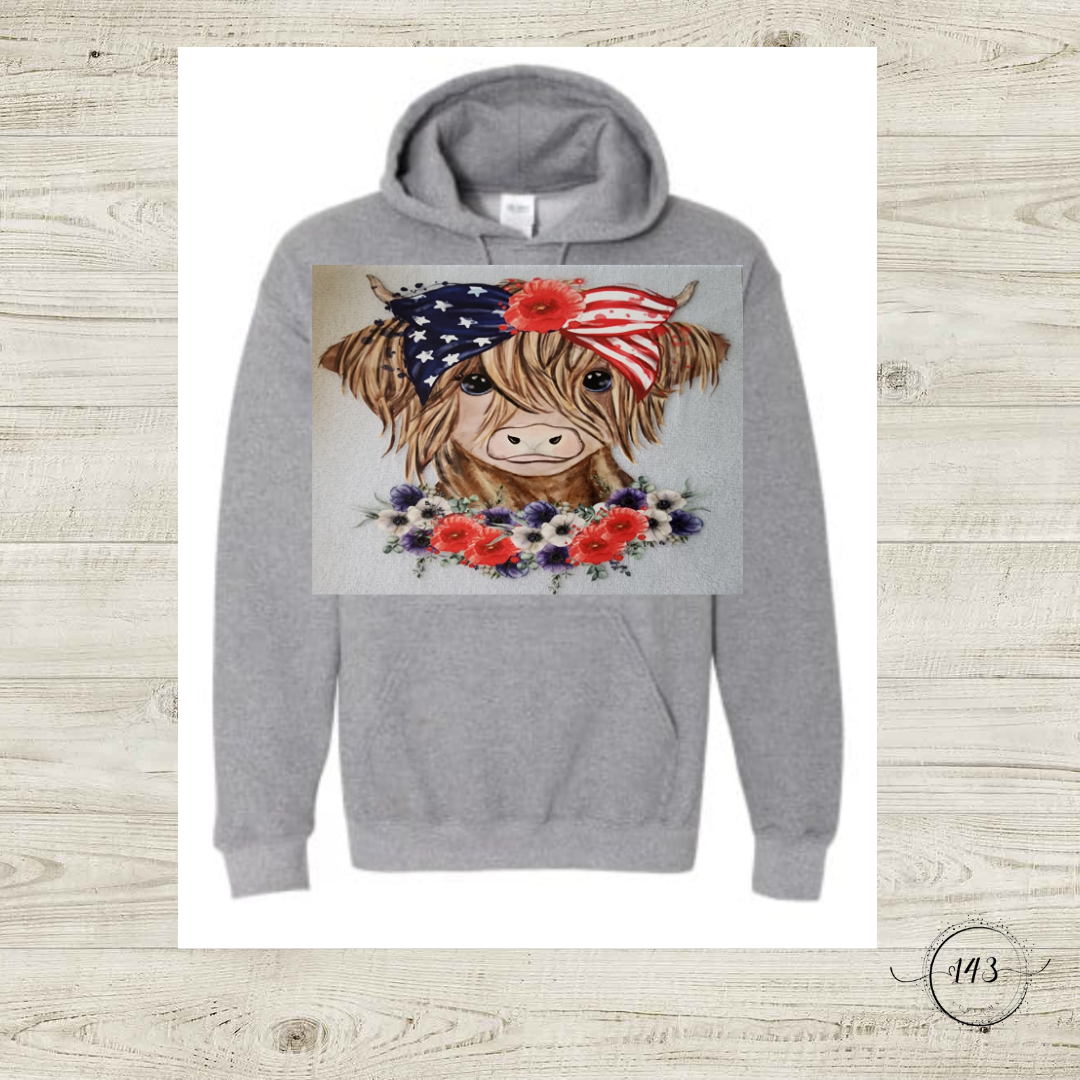 4th Of July Cow Hoodie