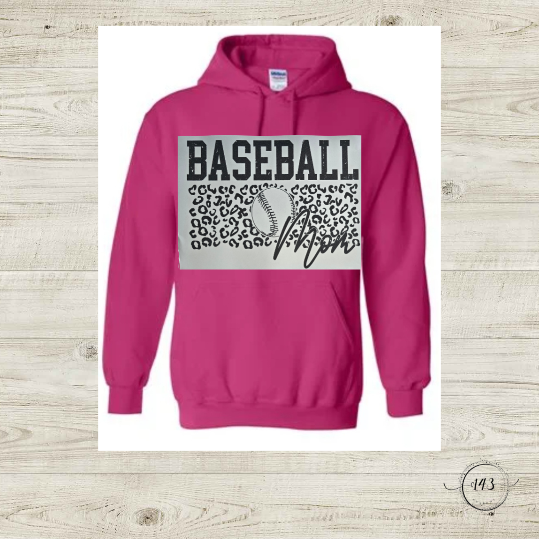 Baseball Mom Leopard Hoodie