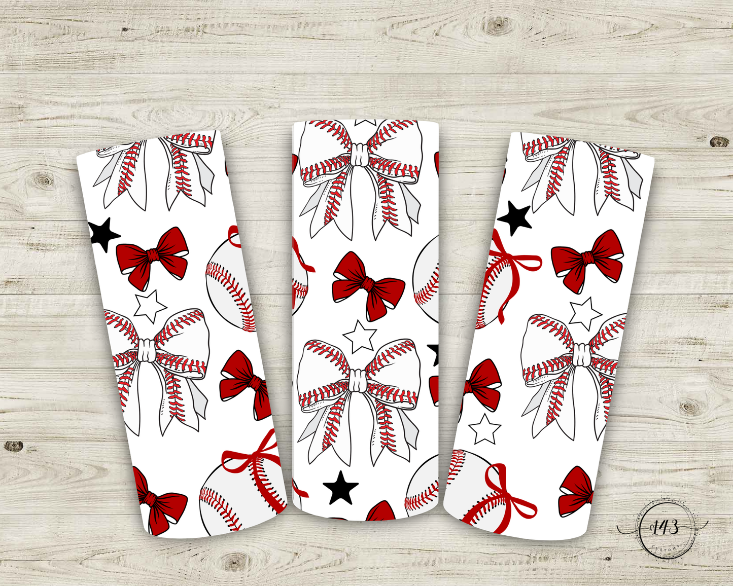 Bow and Baseball Tumbler