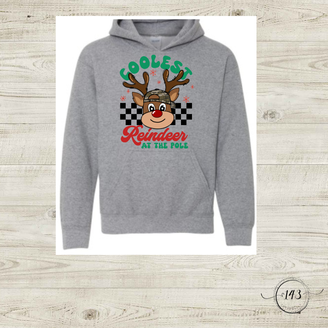 Coolest Reindeer at the Pole Hoodie