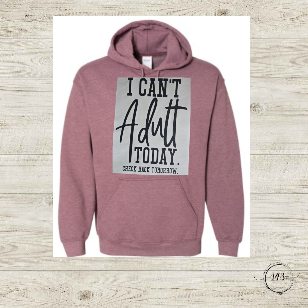 I Can't Adult Today Try back Tomorrow Hoodie