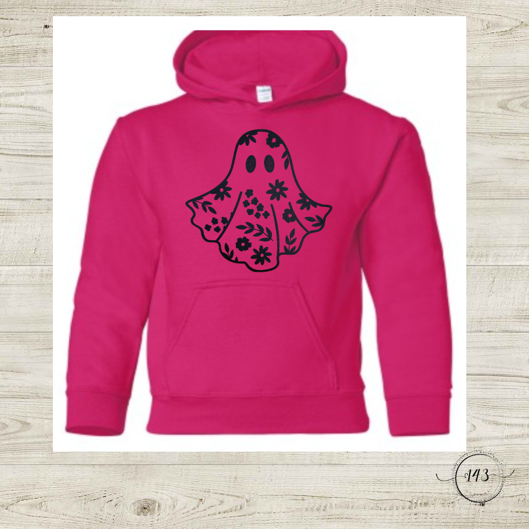 Flower Ghost Black Hoodie