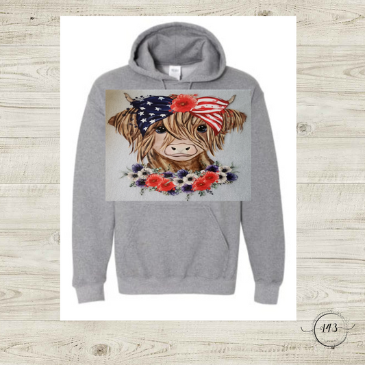 4th Of July Cow Hoodie