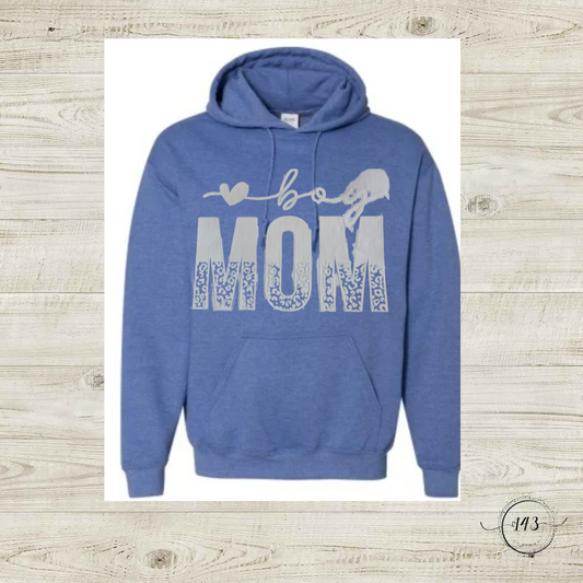 Boy Mom Heart on Right Hoodie