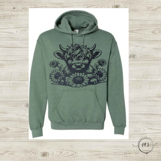 Cow Sunflower Hoodie