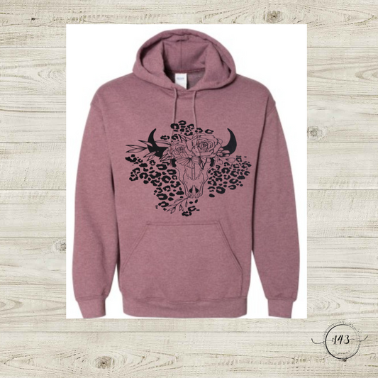 Flower Skull Leopard Hoodie