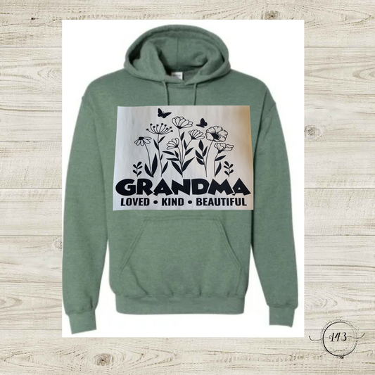 Grandma Love Kind Beautiful Hoodie