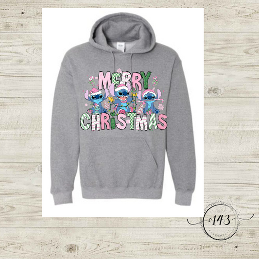 Merry Christmas Stitch Hoodie