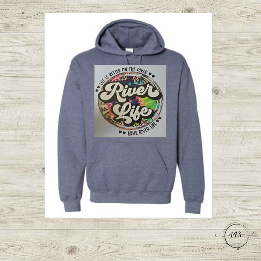 River Life is the Best Life Tie Die Hoodie