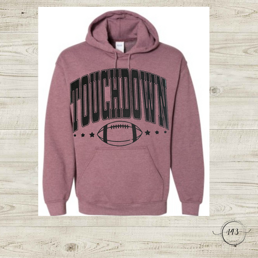 Touchdown With Football and Stars Hoodie